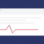 Illustration of a clinic website homepage with a pulse line through it, representing a healthcare website that needs a health check
